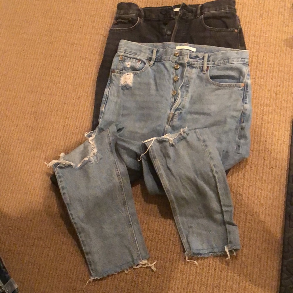 2 Pacsun jeans, both 28 waist size. Ultra High Rise Slim. Button Fly closures.